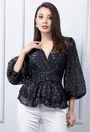 Bluza neagra cu volane