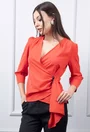 Bluza portocalie cu decolteu in V
