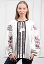 Bluza stil ie alba cu broderie