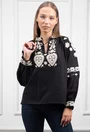 Bluza stil ie neagra cu broderie
