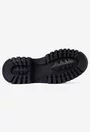 Botine dama albastre din piele intoarsa cu elastic negru