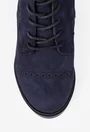 Botine dama bleumarin din piele nabuc