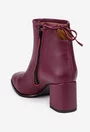 Botine dama bordo din piele naturala