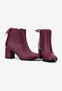 Botine dama bordo din piele naturala