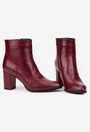 Botine dama bordo din piele naturala