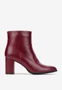 Botine dama bordo din piele naturala