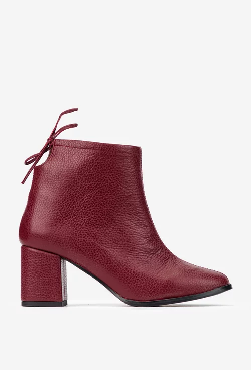Botine dama bordo din piele texturata picture - 2