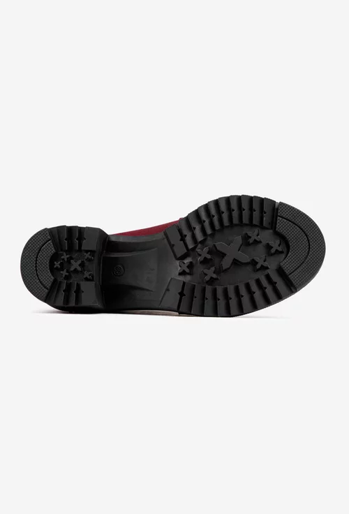 Botine dama burgundy din piele intoarsa