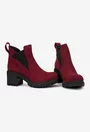 Botine dama burgundy din piele intoarsa