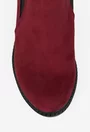 Botine dama burgundy din piele intoarsa