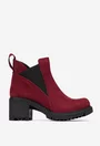 Botine dama burgundy din piele intoarsa