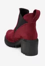 Botine dama burgundy din piele intoarsa
