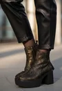 Botine dama deosebite din piele cu model snake print