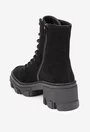 Botine dama din piele intoarsa neagra