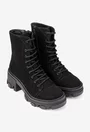 Botine dama din piele intoarsa neagra