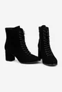 Botine dama din piele intoarsa neagra