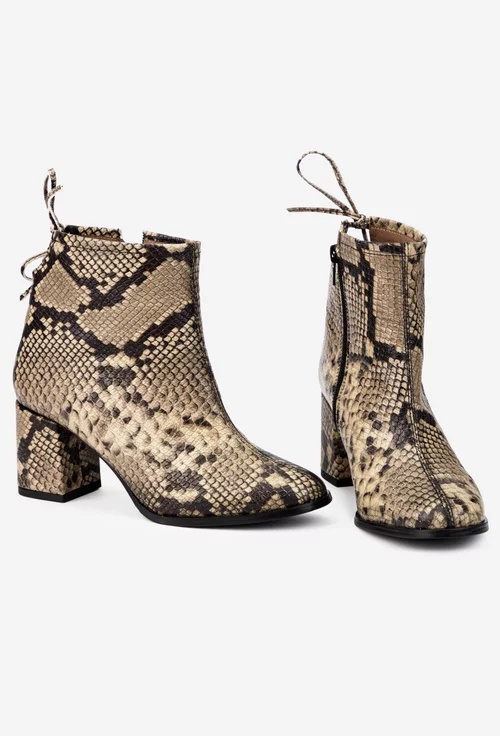 Botine dama din piele multicolora animal print picture - 6
