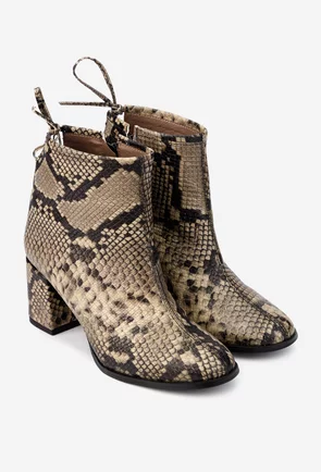 Botine dama din piele multicolora animal print