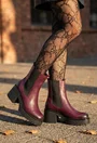 Botine dama din piele naturala burgundy cu elastic