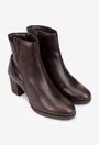 Botine dama din piele naturala maro inchis