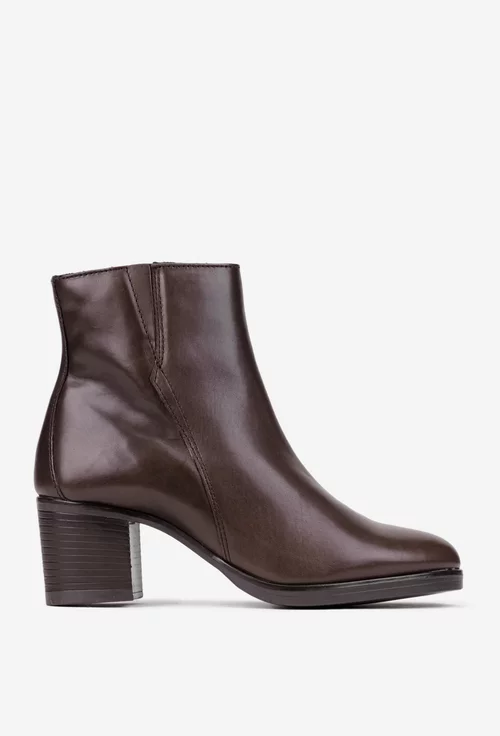 Botine dama din piele naturala maro inchis