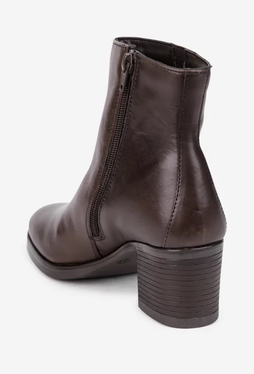 Botine dama din piele naturala maro inchis