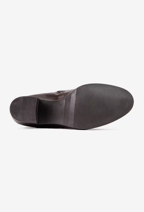 Botine dama din piele naturala maro inchis
