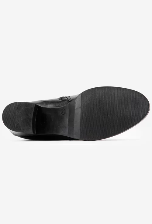 Botine dama din piele naturala neagra
