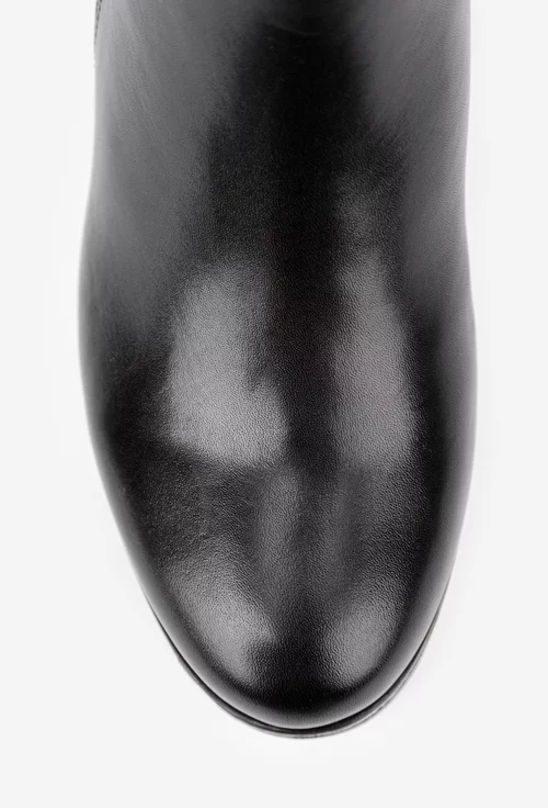 Botine dama din piele naturala neagra