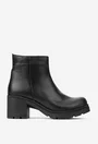 Botine dama din piele naturala neagra