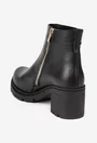 Botine dama din piele naturala neagra