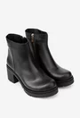 Botine dama din piele naturala neagra