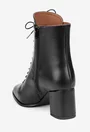 Botine dama din piele naturala neagra