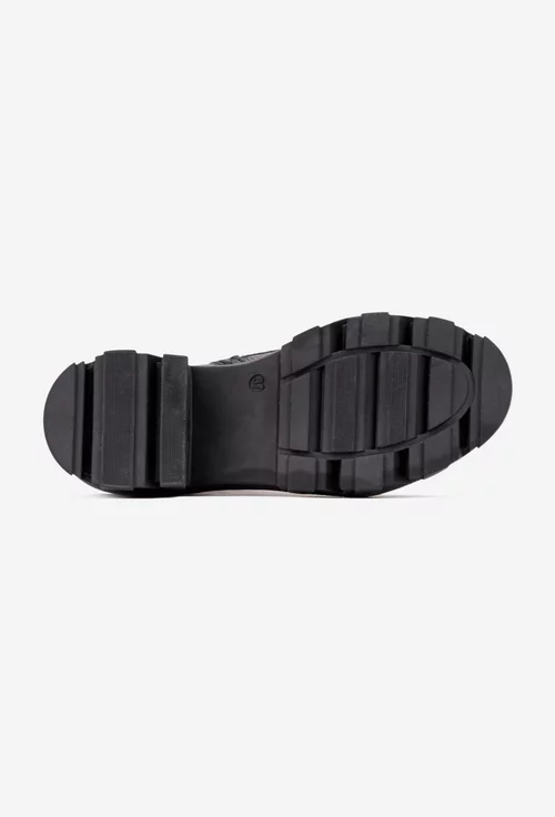 Botine dama din piele texturata accesorizate picture - 4