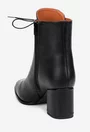 Botine dama din piele texturata neagra