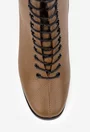 Botine dama din piele texturata taupe