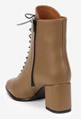 Botine dama din piele texturata taupe