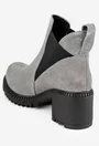 Botine dama gri din piele intoarsa