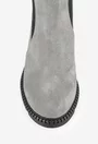 Botine dama gri din piele intoarsa