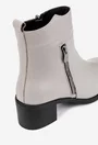 Botine dama gri din piele naturala