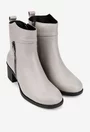 Botine dama gri din piele naturala