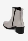 Botine dama gri din piele naturala