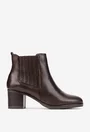 Botine dama maro din piele cu toc