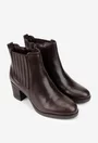 Botine dama maro din piele cu toc