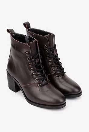 Botine dama maro din piele naturala