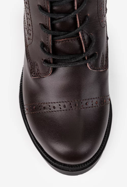 Botine dama maro din piele naturala