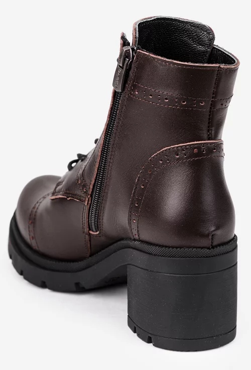 Botine dama maro din piele naturala
