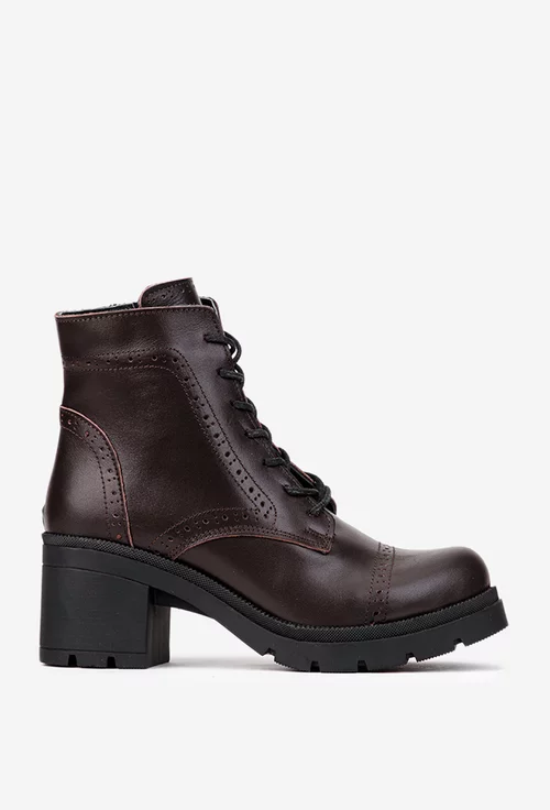Botine dama maro din piele naturala