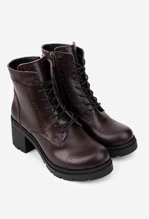 Botine dama maro din piele naturala
