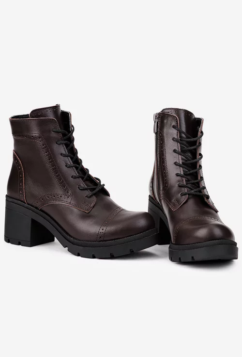 Botine dama maro din piele naturala